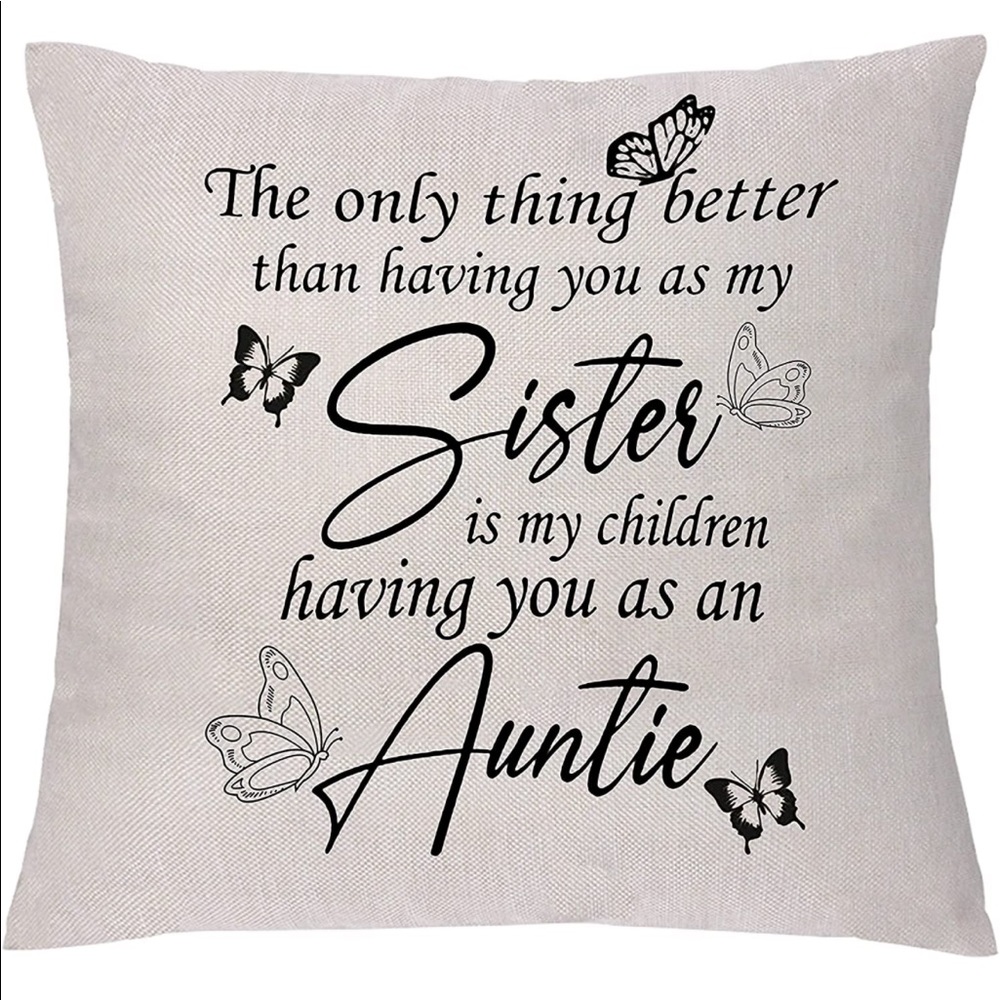 Sister auntie pillow cover